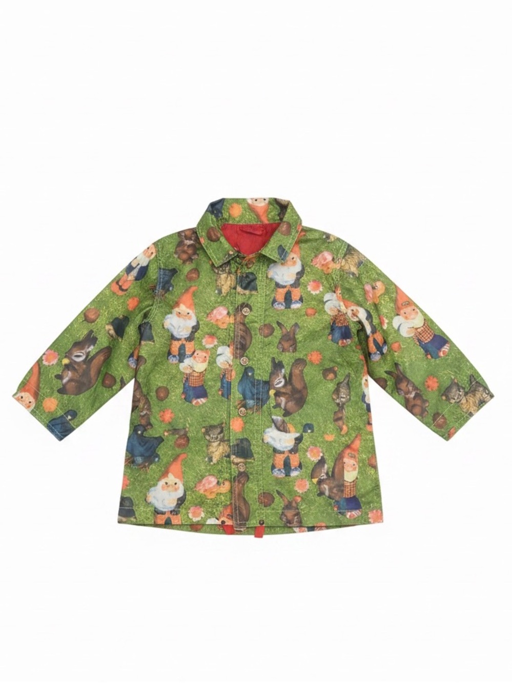OILILY Holland Made Garden Gnome Print Packable Rain Jacket